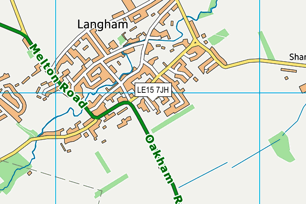 LE15 7JH map - OS VectorMap District (Ordnance Survey)
