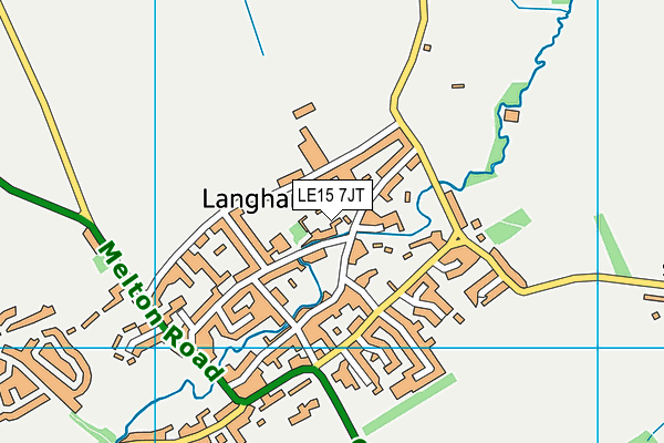 LE15 7JT map - OS VectorMap District (Ordnance Survey)