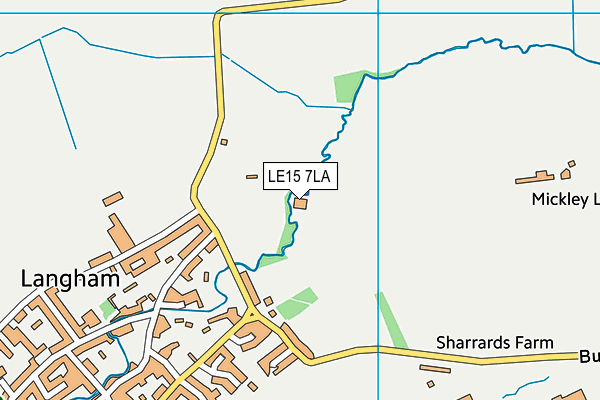 LE15 7LA map - OS VectorMap District (Ordnance Survey)