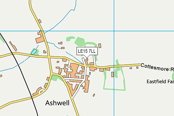 LE15 7LL map - OS VectorMap District (Ordnance Survey)