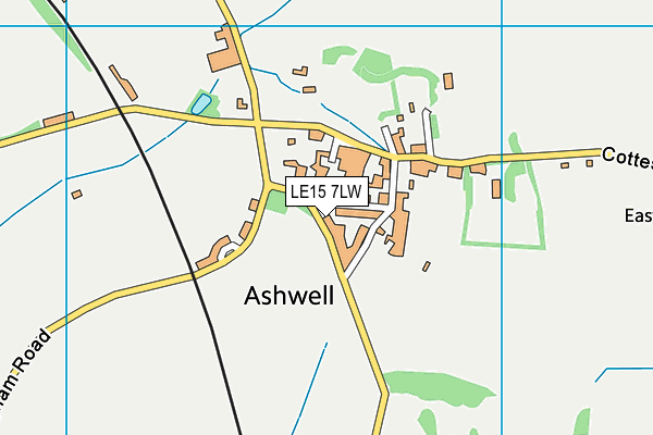 LE15 7LW map - OS VectorMap District (Ordnance Survey)