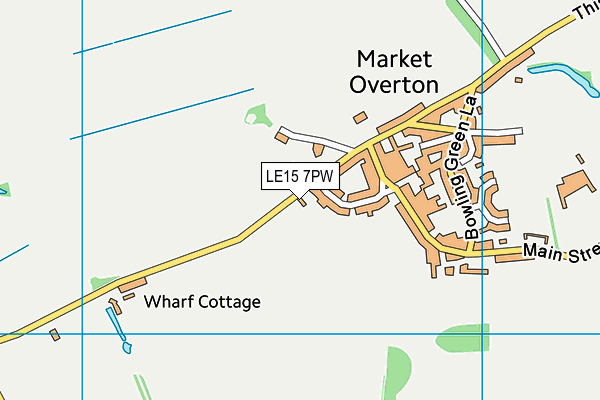 LE15 7PW map - OS VectorMap District (Ordnance Survey)