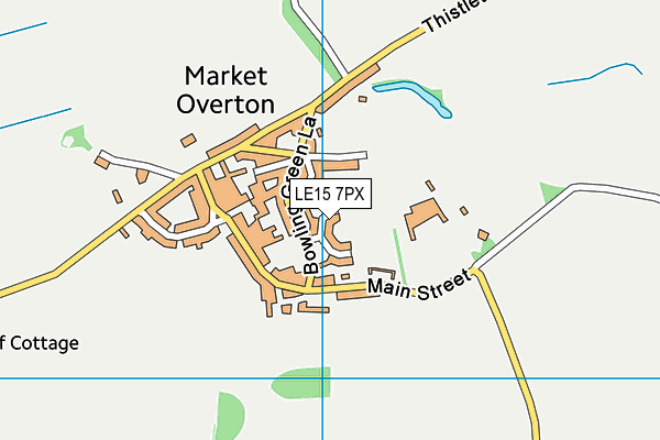 LE15 7PX map - OS VectorMap District (Ordnance Survey)
