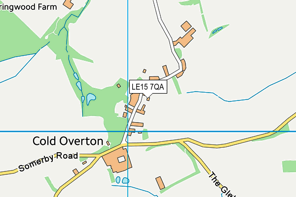 LE15 7QA map - OS VectorMap District (Ordnance Survey)