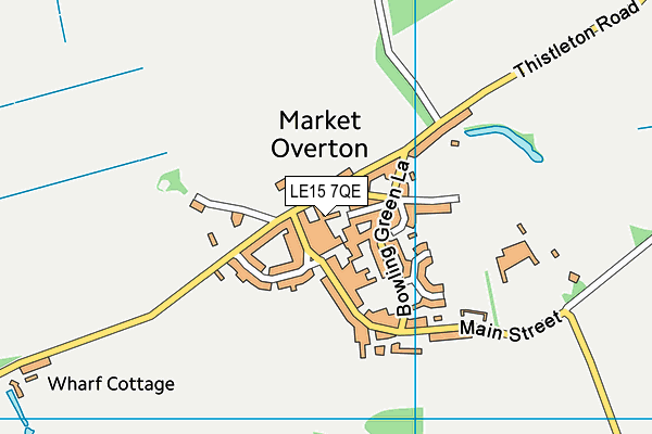 LE15 7QE map - OS VectorMap District (Ordnance Survey)