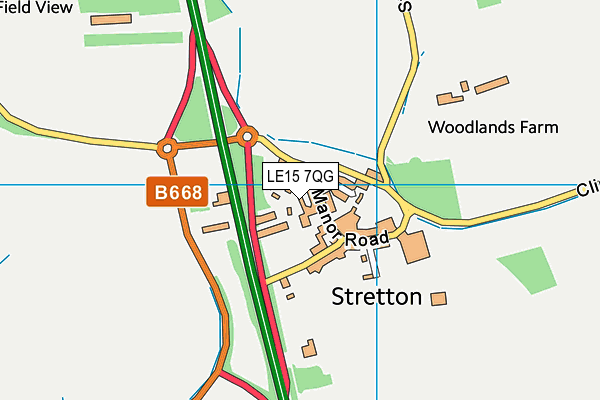 LE15 7QG map - OS VectorMap District (Ordnance Survey)