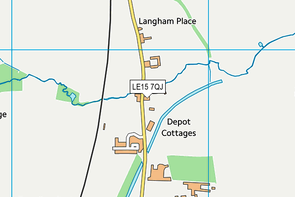 LE15 7QJ map - OS VectorMap District (Ordnance Survey)