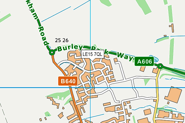 LE15 7QL map - OS VectorMap District (Ordnance Survey)