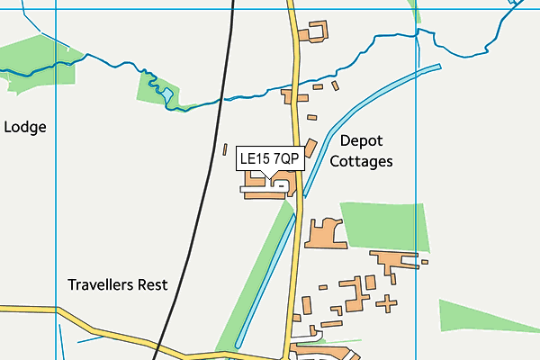 LE15 7QP map - OS VectorMap District (Ordnance Survey)