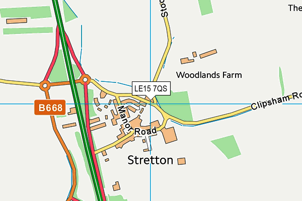 LE15 7QS map - OS VectorMap District (Ordnance Survey)