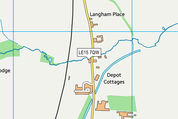 LE15 7QW map - OS VectorMap District (Ordnance Survey)
