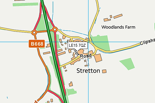 LE15 7QZ map - OS VectorMap District (Ordnance Survey)