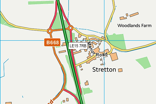 LE15 7RB map - OS VectorMap District (Ordnance Survey)