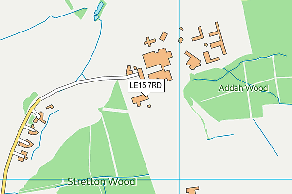 LE15 7RD map - OS VectorMap District (Ordnance Survey)