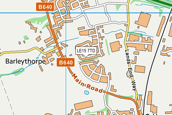 LE15 7TD map - OS VectorMap District (Ordnance Survey)