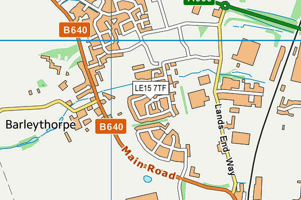 LE15 7TF map - OS VectorMap District (Ordnance Survey)