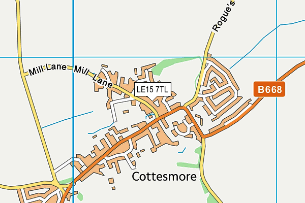 LE15 7TL map - OS VectorMap District (Ordnance Survey)