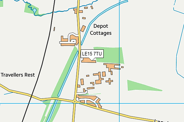 LE15 7TU map - OS VectorMap District (Ordnance Survey)