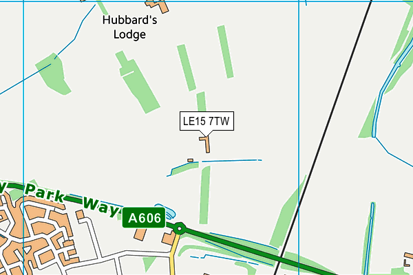 LE15 7TW map - OS VectorMap District (Ordnance Survey)