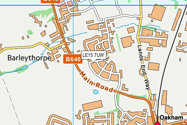 LE15 7UW map - OS VectorMap District (Ordnance Survey)