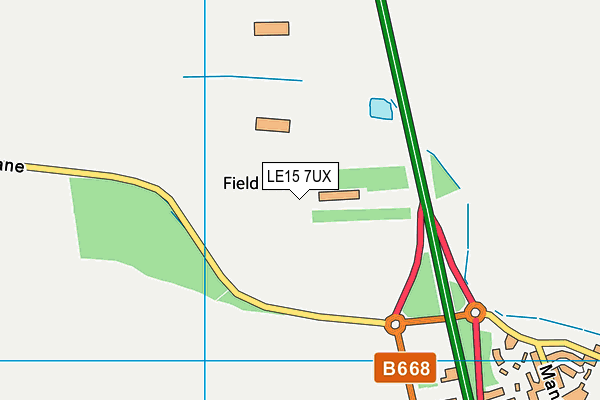 LE15 7UX map - OS VectorMap District (Ordnance Survey)