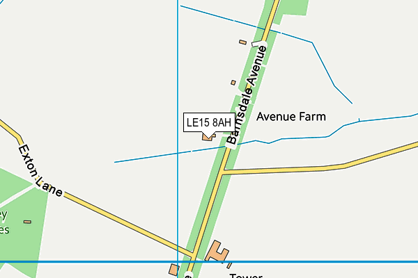 LE15 8AH map - OS VectorMap District (Ordnance Survey)