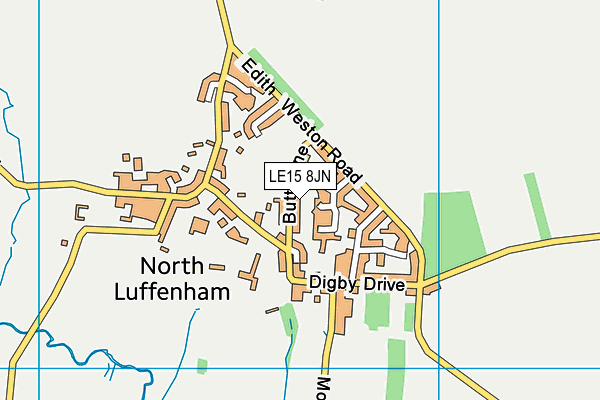 LE15 8JN map - OS VectorMap District (Ordnance Survey)