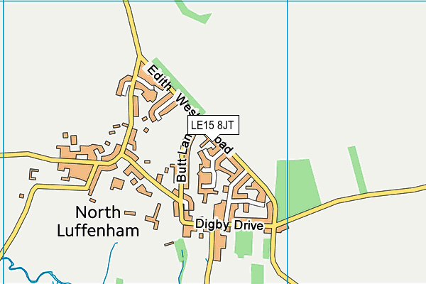 LE15 8JT map - OS VectorMap District (Ordnance Survey)
