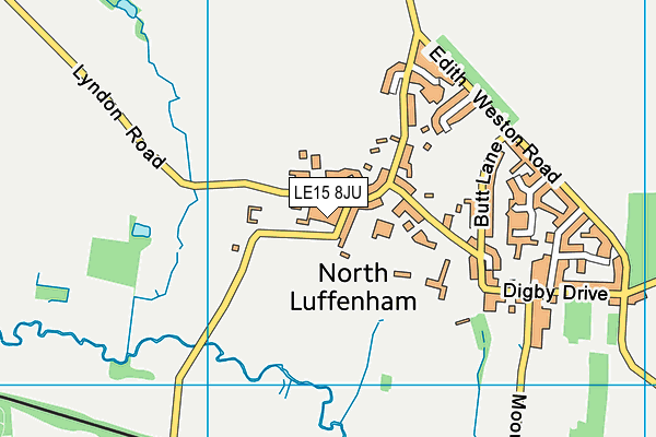 LE15 8JU map - OS VectorMap District (Ordnance Survey)