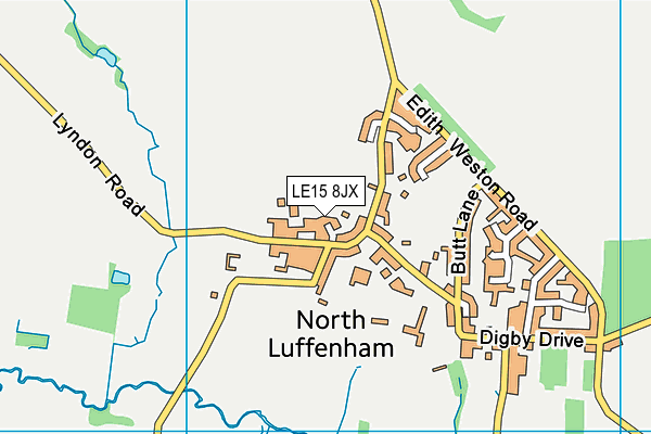 LE15 8JX map - OS VectorMap District (Ordnance Survey)