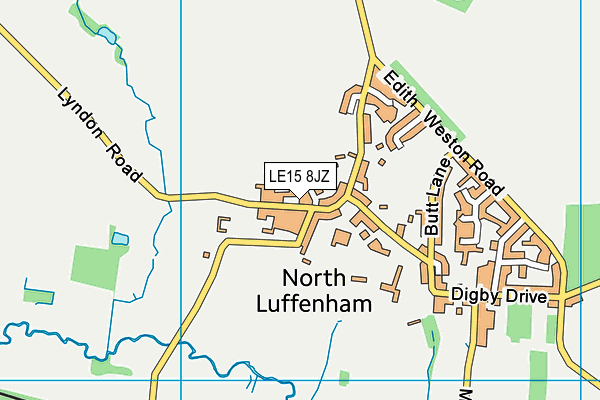LE15 8JZ map - OS VectorMap District (Ordnance Survey)
