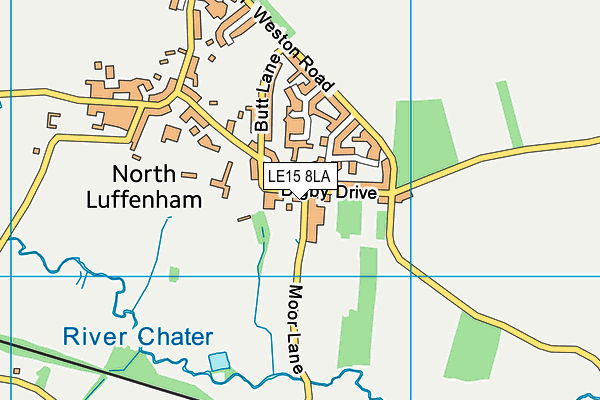 LE15 8LA map - OS VectorMap District (Ordnance Survey)