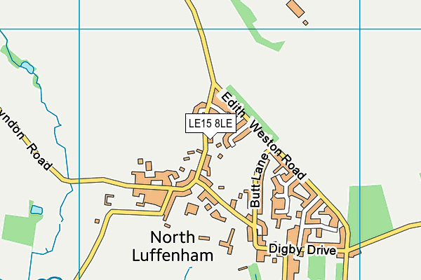 North Luffenham Cricket Club (The Oval) map (LE15 8LE) - OS VectorMap District (Ordnance Survey)