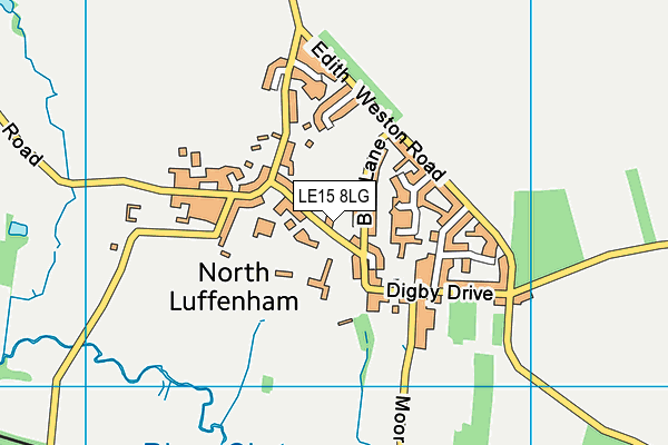 LE15 8LG map - OS VectorMap District (Ordnance Survey)