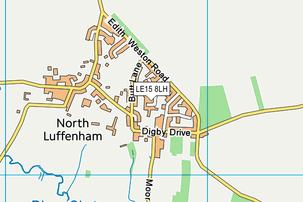 LE15 8LH map - OS VectorMap District (Ordnance Survey)