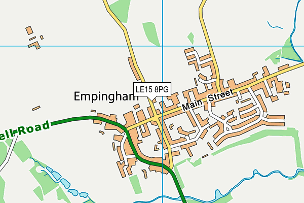 LE15 8PG map - OS VectorMap District (Ordnance Survey)