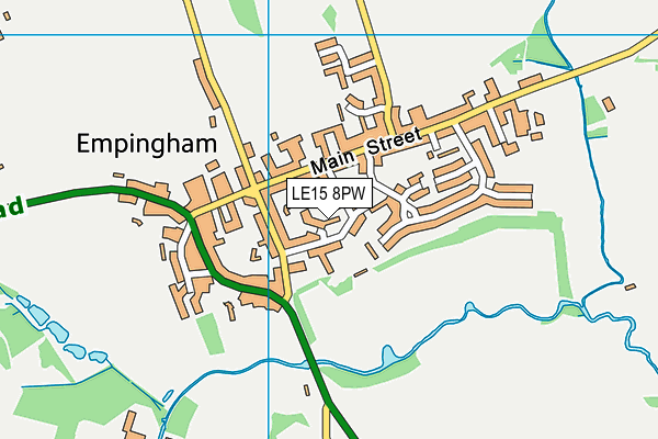 LE15 8PW map - OS VectorMap District (Ordnance Survey)