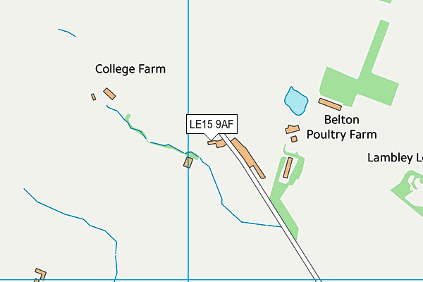 LE15 9AF map - OS VectorMap District (Ordnance Survey)