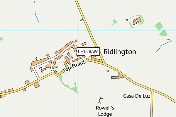 LE15 9AW map - OS VectorMap District (Ordnance Survey)