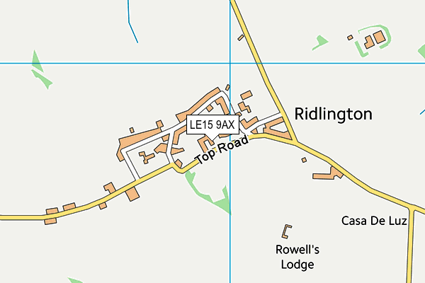 Ridlington & Belton Cricket Club map (LE15 9AX) - OS VectorMap District (Ordnance Survey)