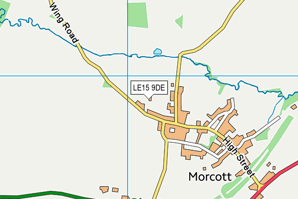 LE15 9DE map - OS VectorMap District (Ordnance Survey)