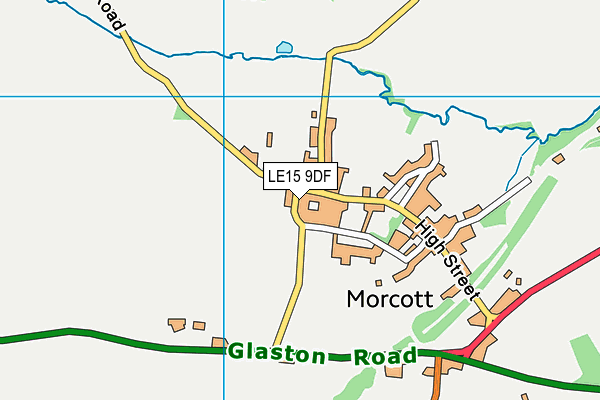 LE15 9DF map - OS VectorMap District (Ordnance Survey)