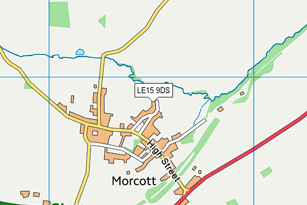 LE15 9DS map - OS VectorMap District (Ordnance Survey)