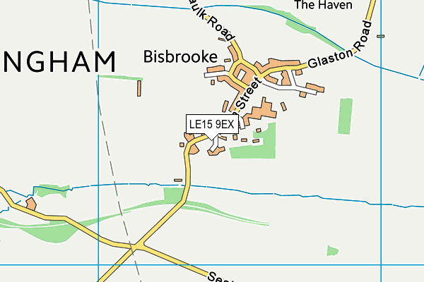 LE15 9EX map - OS VectorMap District (Ordnance Survey)