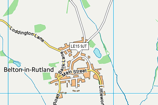 LE15 9JT map - OS VectorMap District (Ordnance Survey)