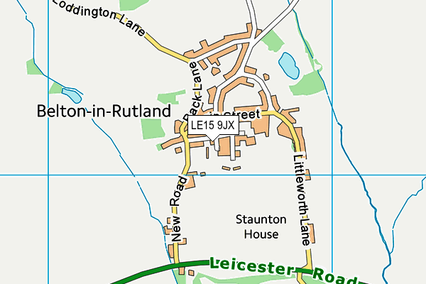 LE15 9JX map - OS VectorMap District (Ordnance Survey)