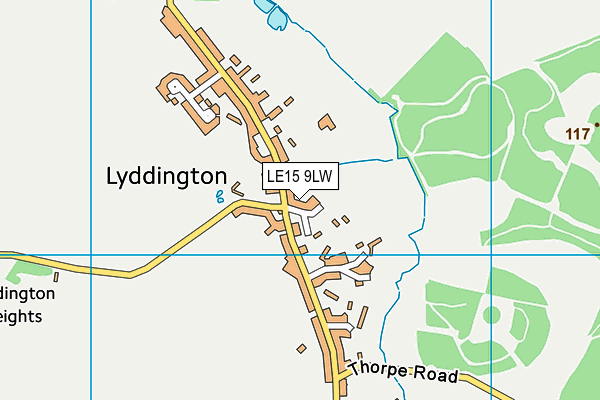 LE15 9LW map - OS VectorMap District (Ordnance Survey)