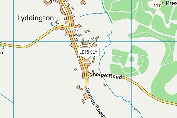 LE15 9LY map - OS VectorMap District (Ordnance Survey)