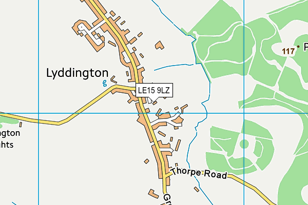 LE15 9LZ map - OS VectorMap District (Ordnance Survey)