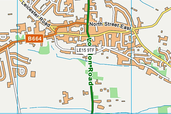 LE15 9TF map - OS VectorMap District (Ordnance Survey)